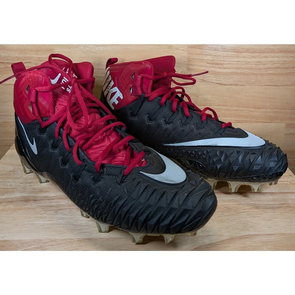 Nike Alpha Menace Elite 2 Football Cleats‎ Black Red Size 14.5 AJ6605-010